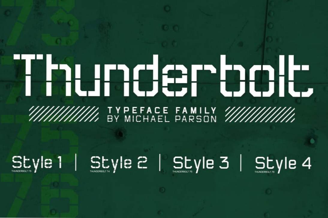 thunderbolt stencilfont