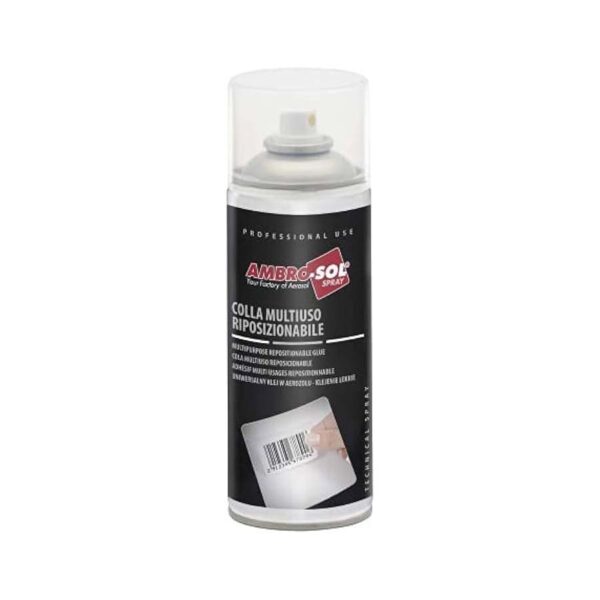 Repositionable spray glue for stencils